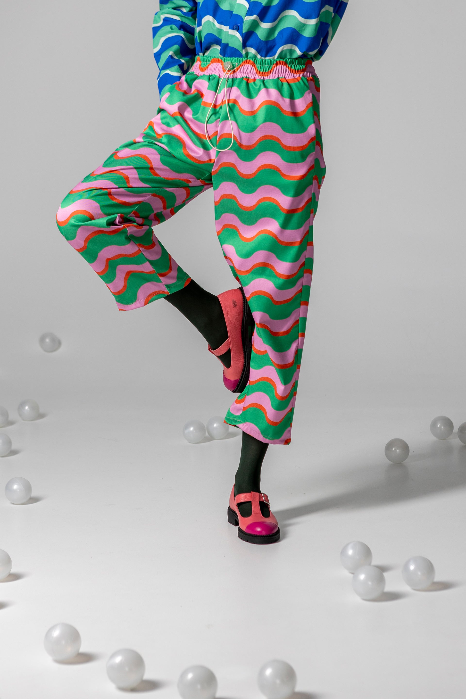 PANTS ELVIS- HAPPY WAVES GREEN AND PINK