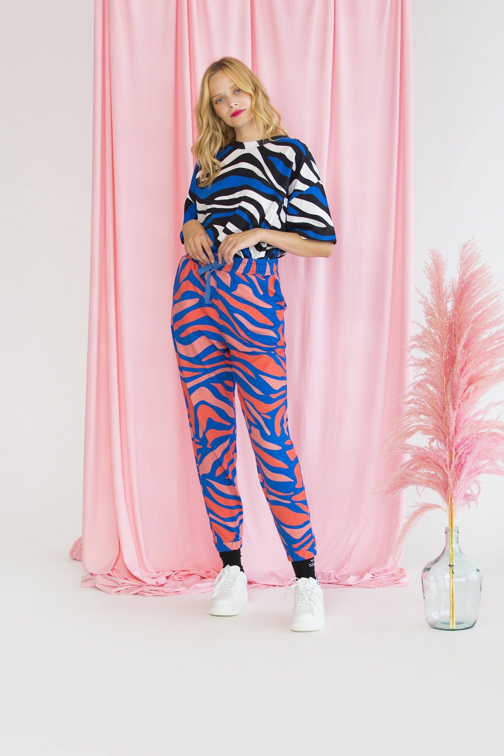 UNISEX TRACKPANTS DUKE-TIGERS BLUE & PINK