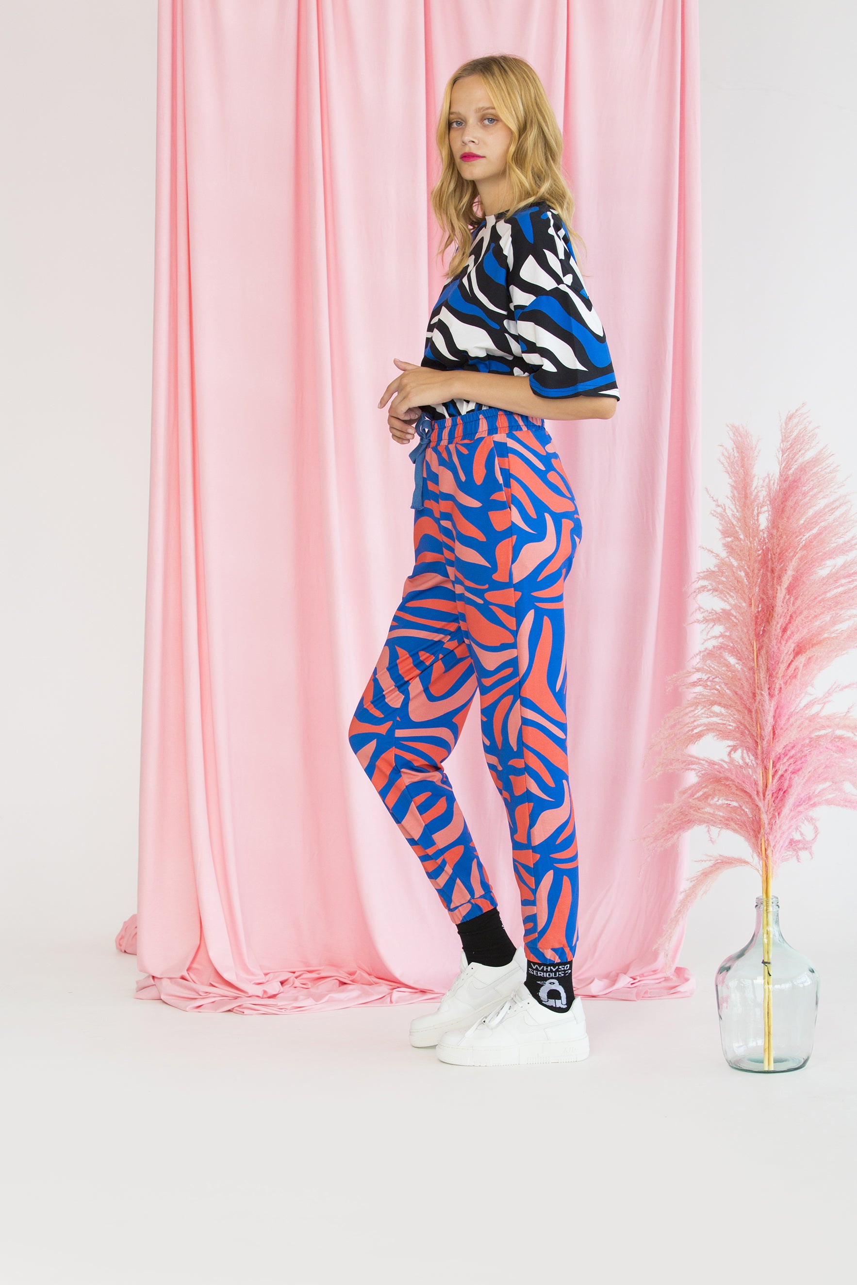UNISEX TRACKPANTS DUKE-TIGERS BLUE & PINK