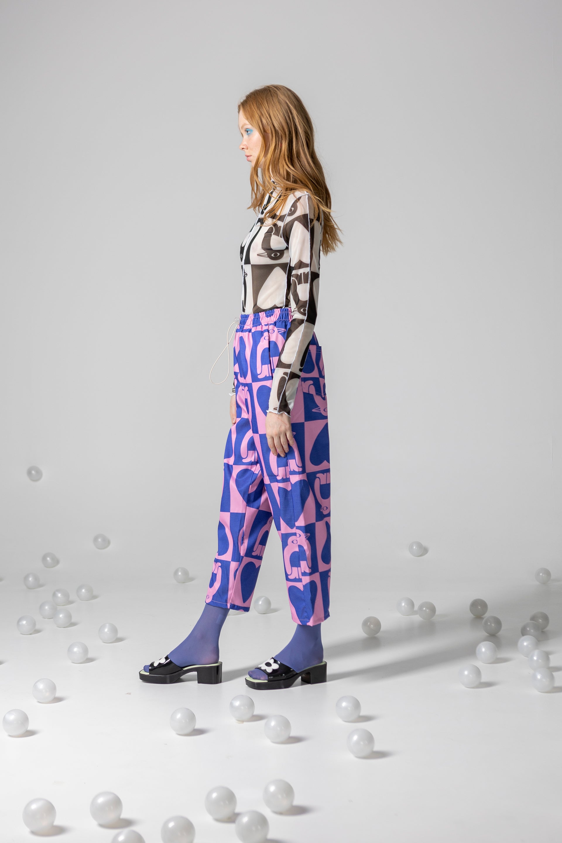 PANTS ELVIS- ADELIE CHESS BLUE AND PINK