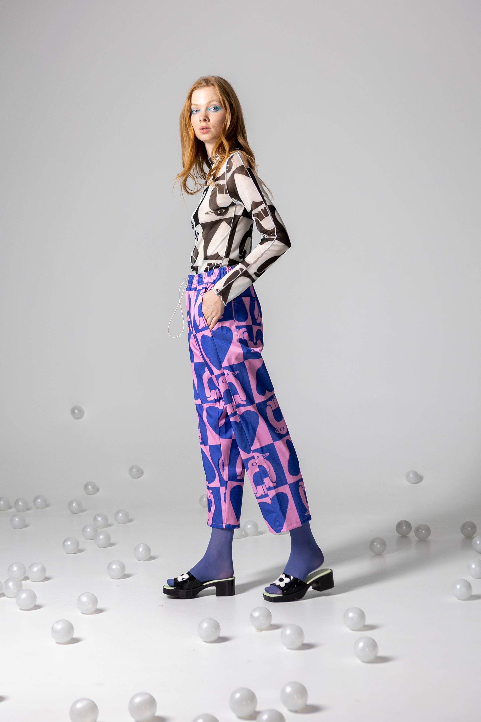 PANTS ELVIS- ADELIE CHESS BLUE AND PINK
