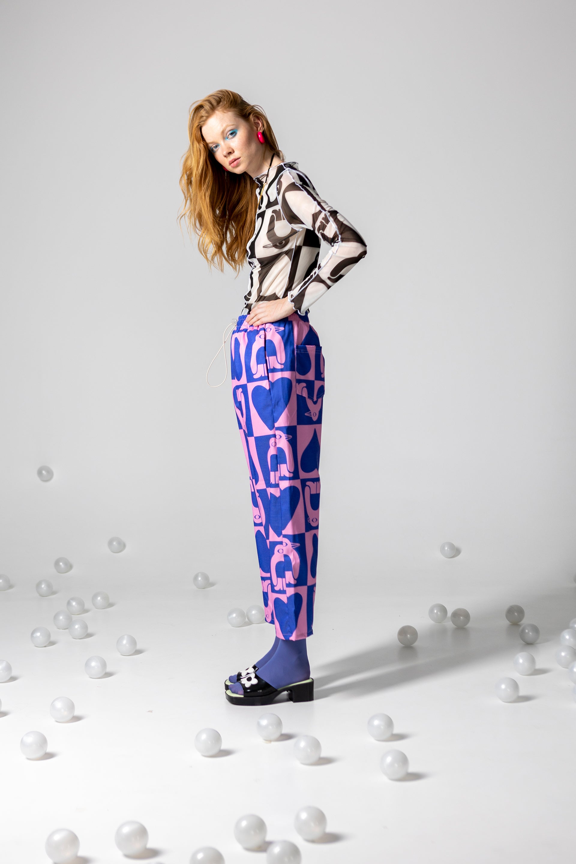 PANTS ELVIS- ADELIE CHESS BLUE AND PINK
