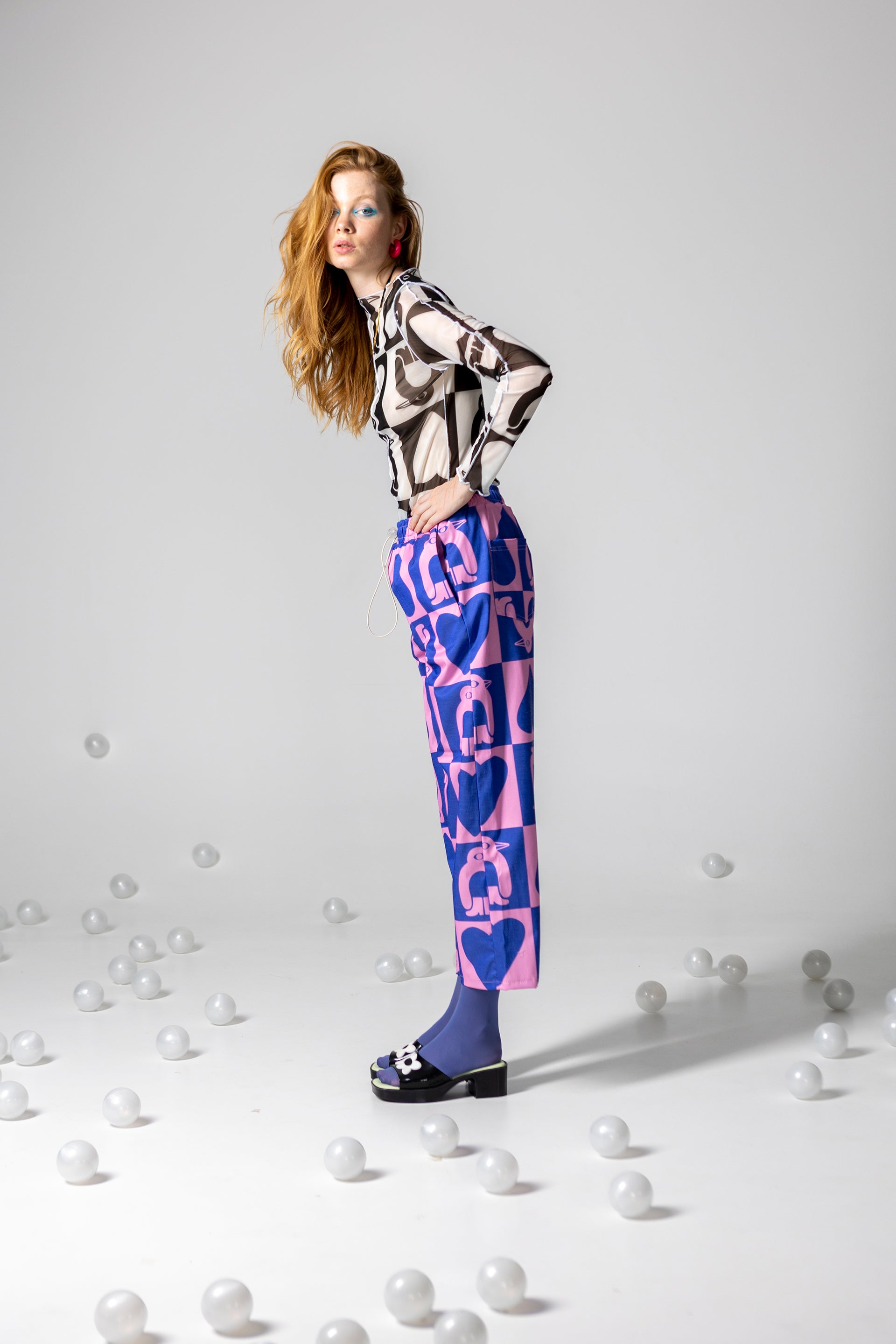 PANTS ELVIS- ADELIE CHESS BLUE AND PINK