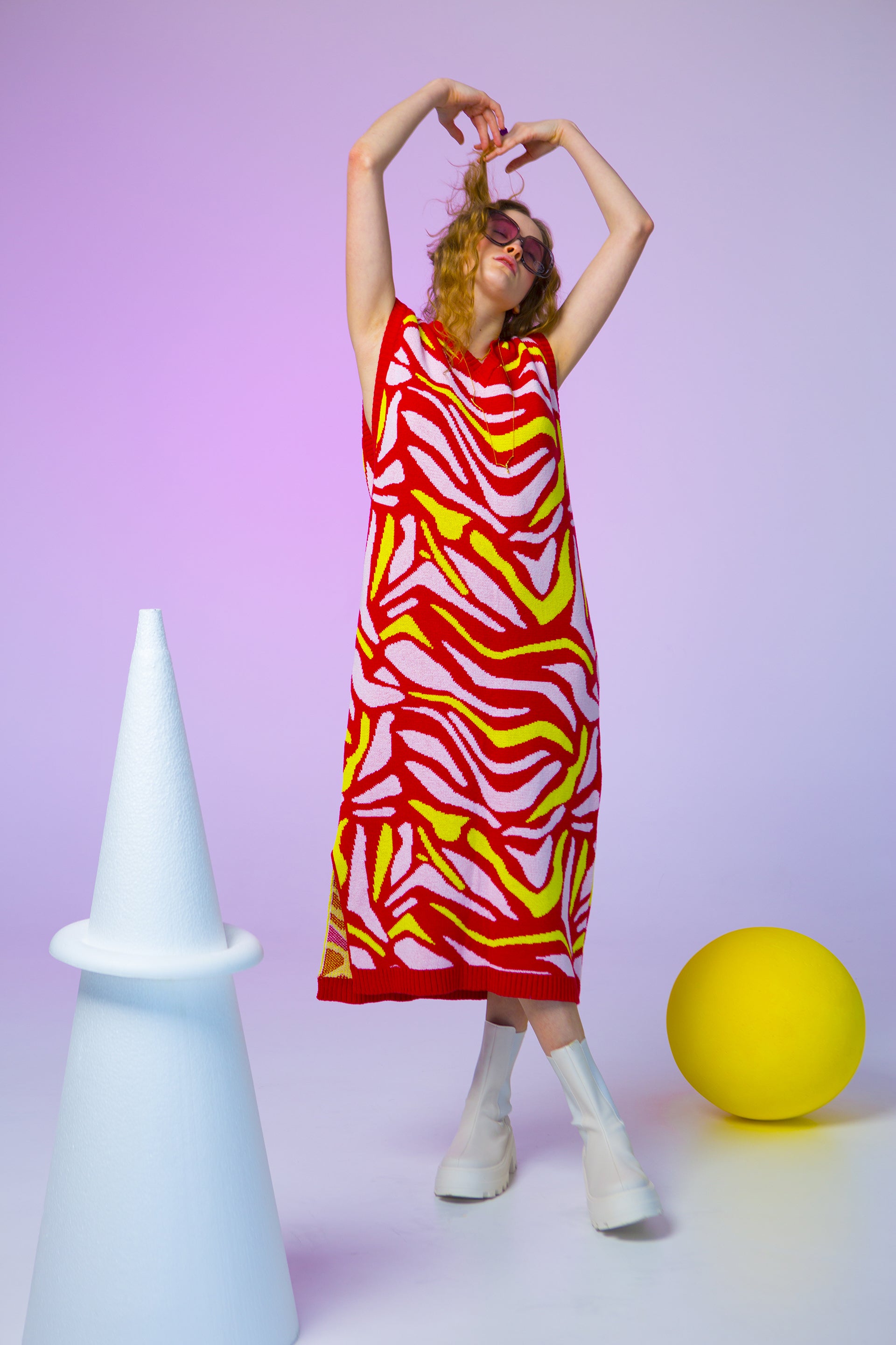 KNITTED DRESS LOMBARDO- TIGER COLORS