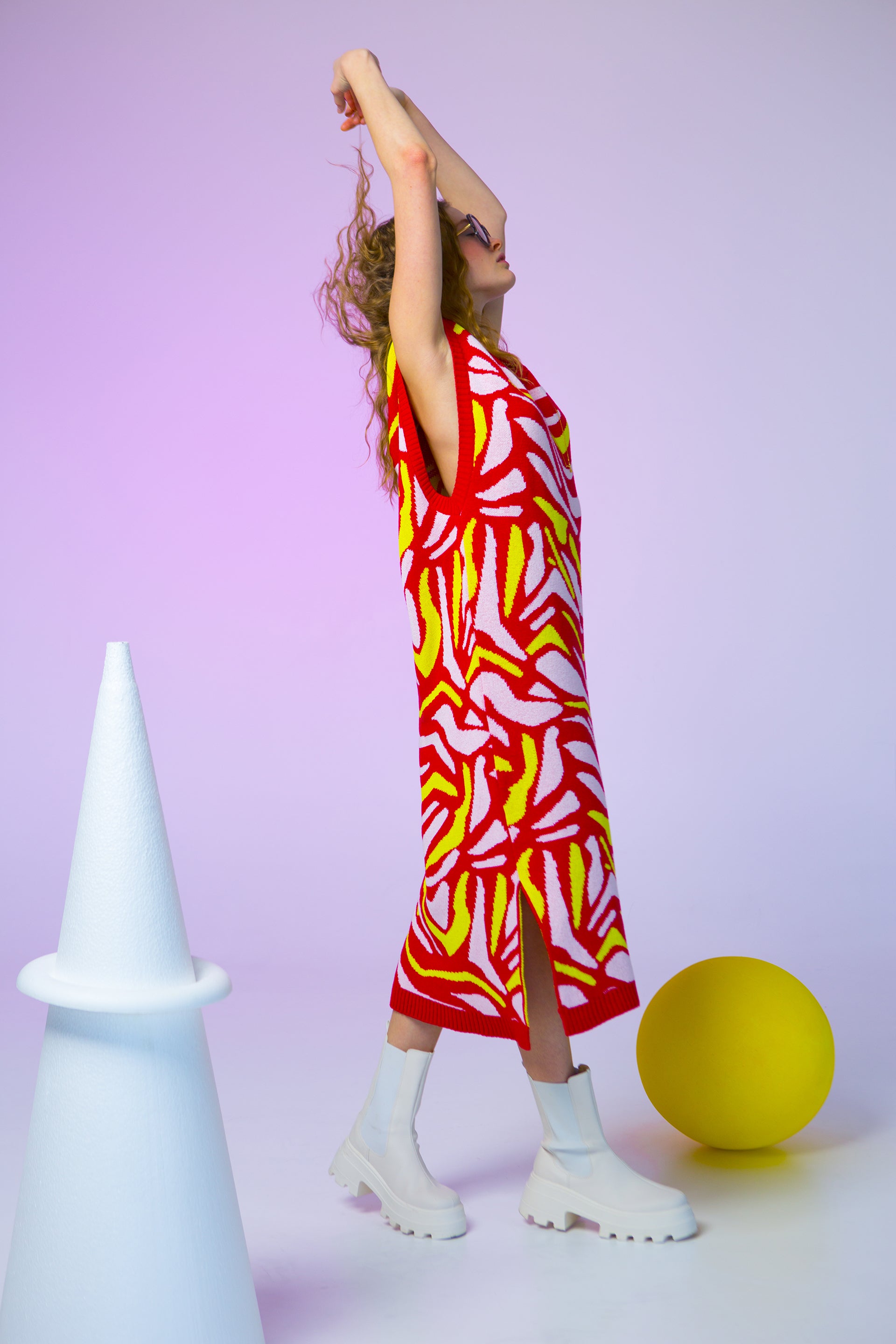 KNITTED DRESS LOMBARDO- TIGER COLORS