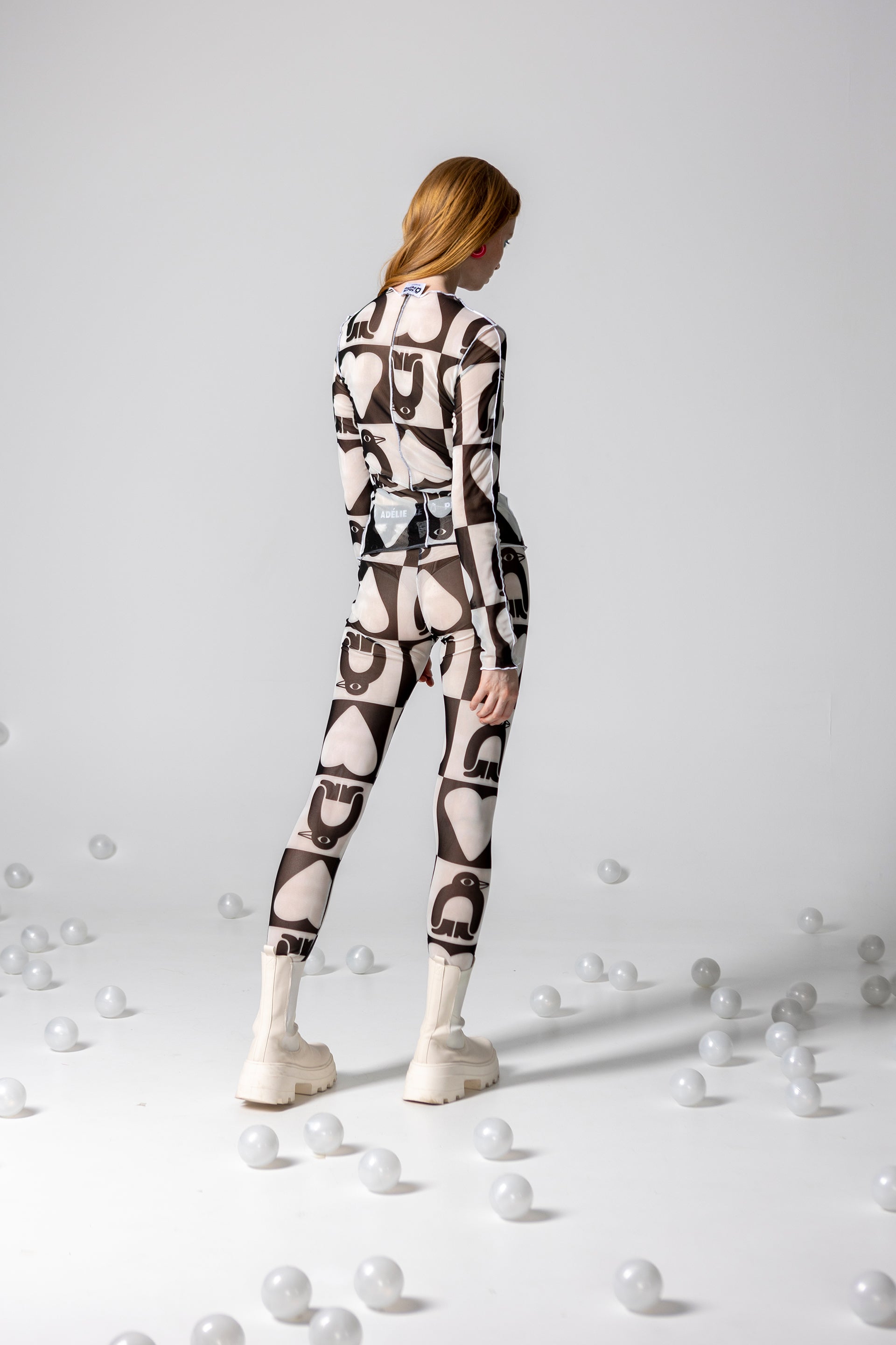 MESH TOP LILLY- ADELIE CHESS BLACK AND WHITE