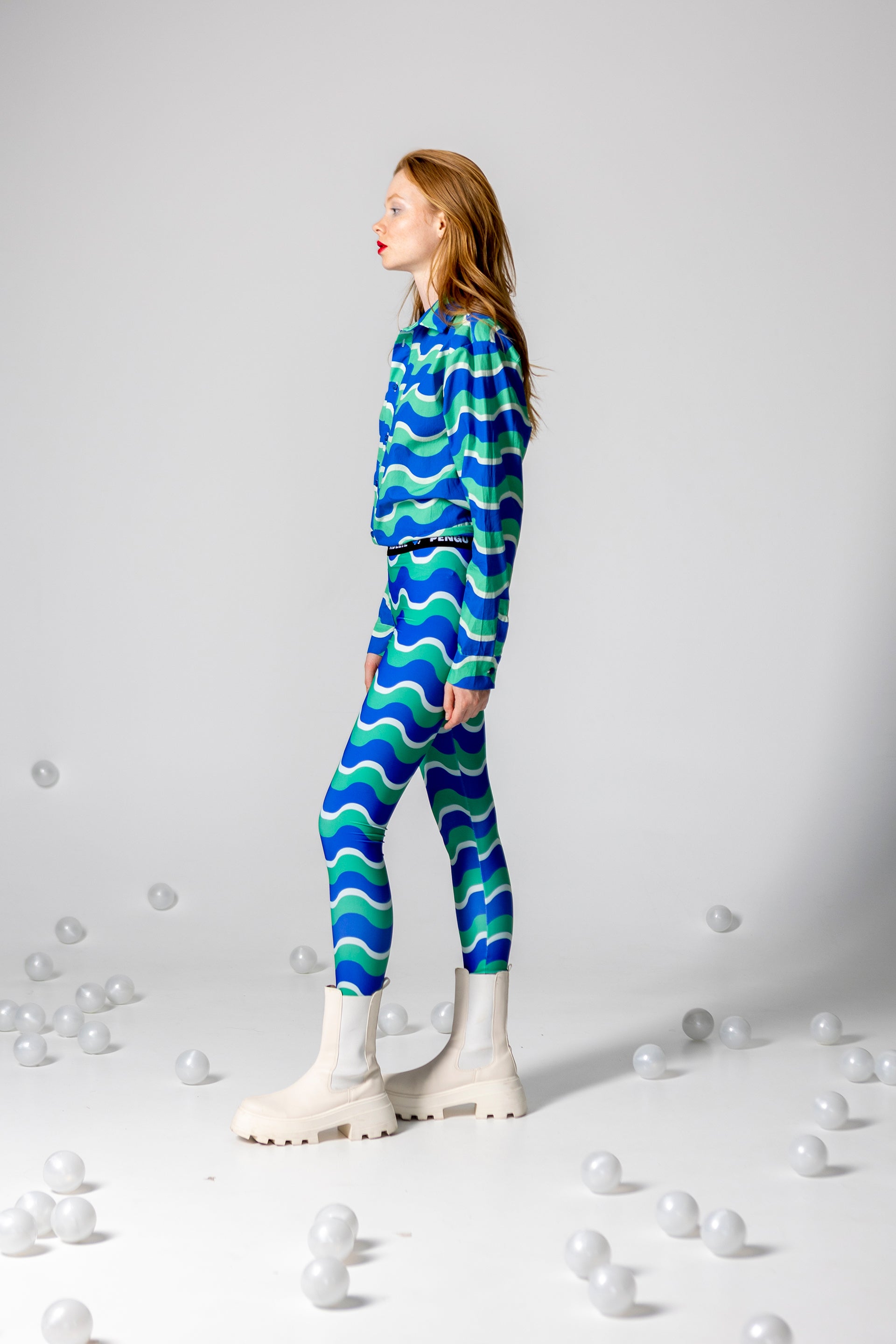 LEGGINGS GLORIA- HAPPY WAVES GREEN AND BLUE