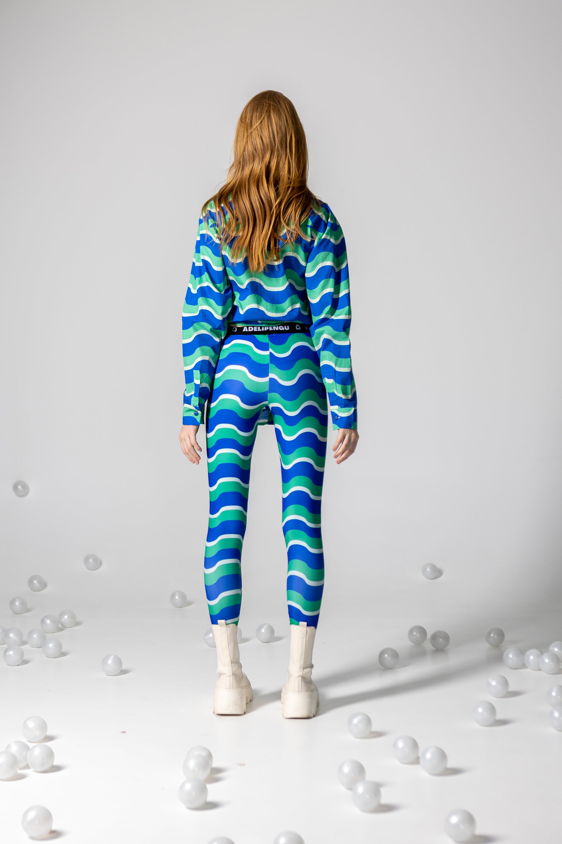 LEGGINGS GLORIA- HAPPY WAVES GREEN AND BLUE