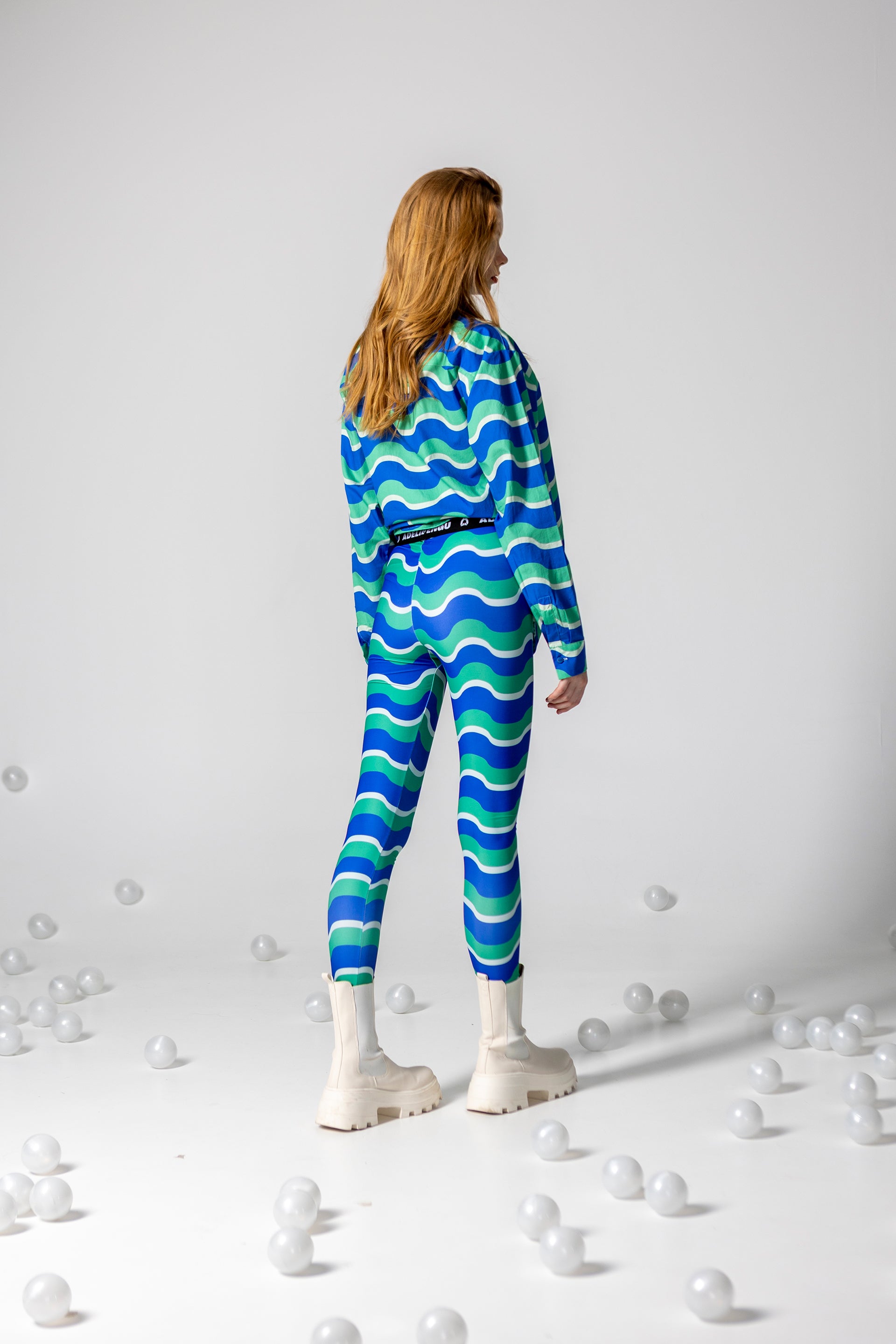 LEGGINGS GLORIA- HAPPY WAVES GREEN AND BLUE