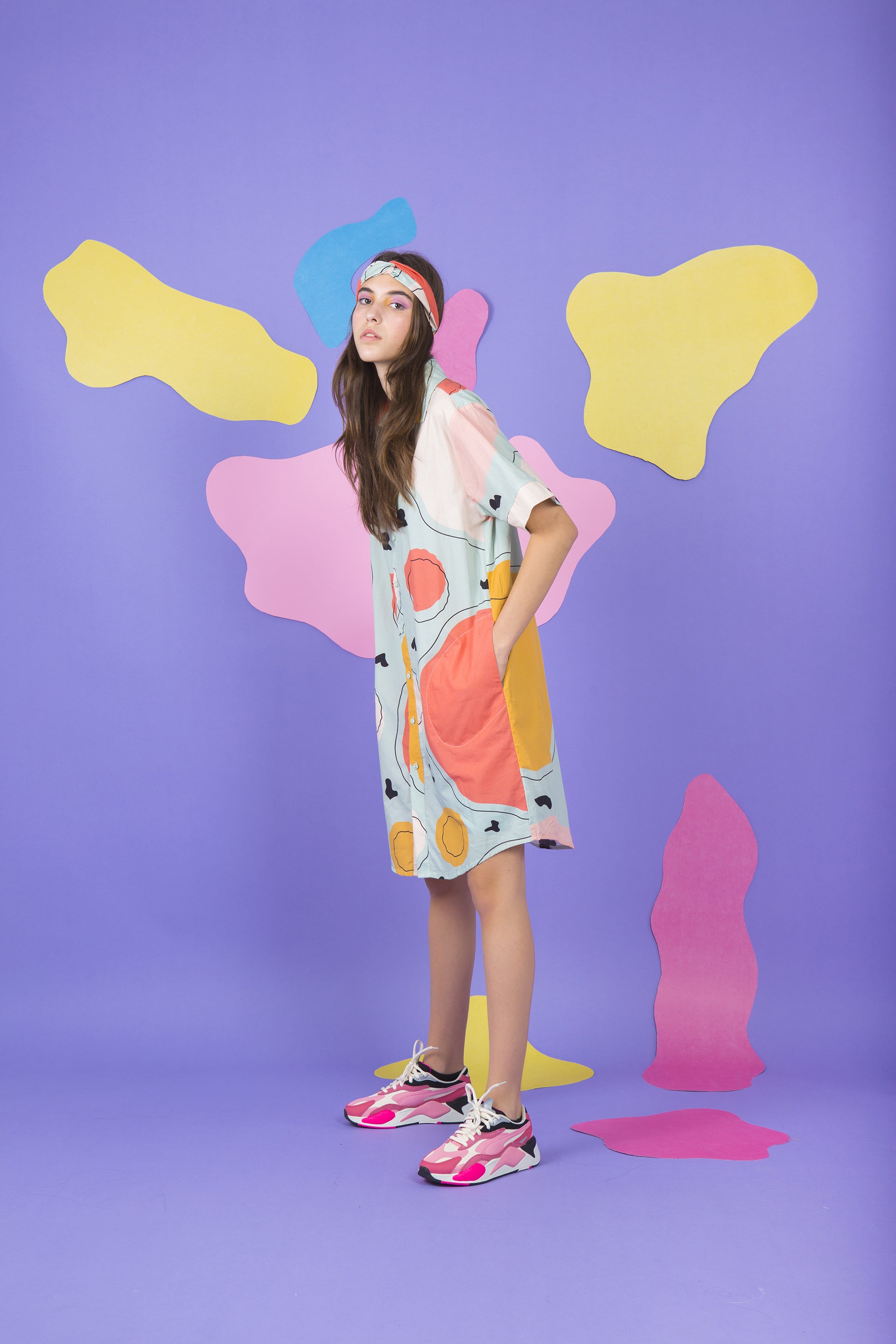 SHIRT DRESS KOWALSKI- ABSTRACT CIRCLES