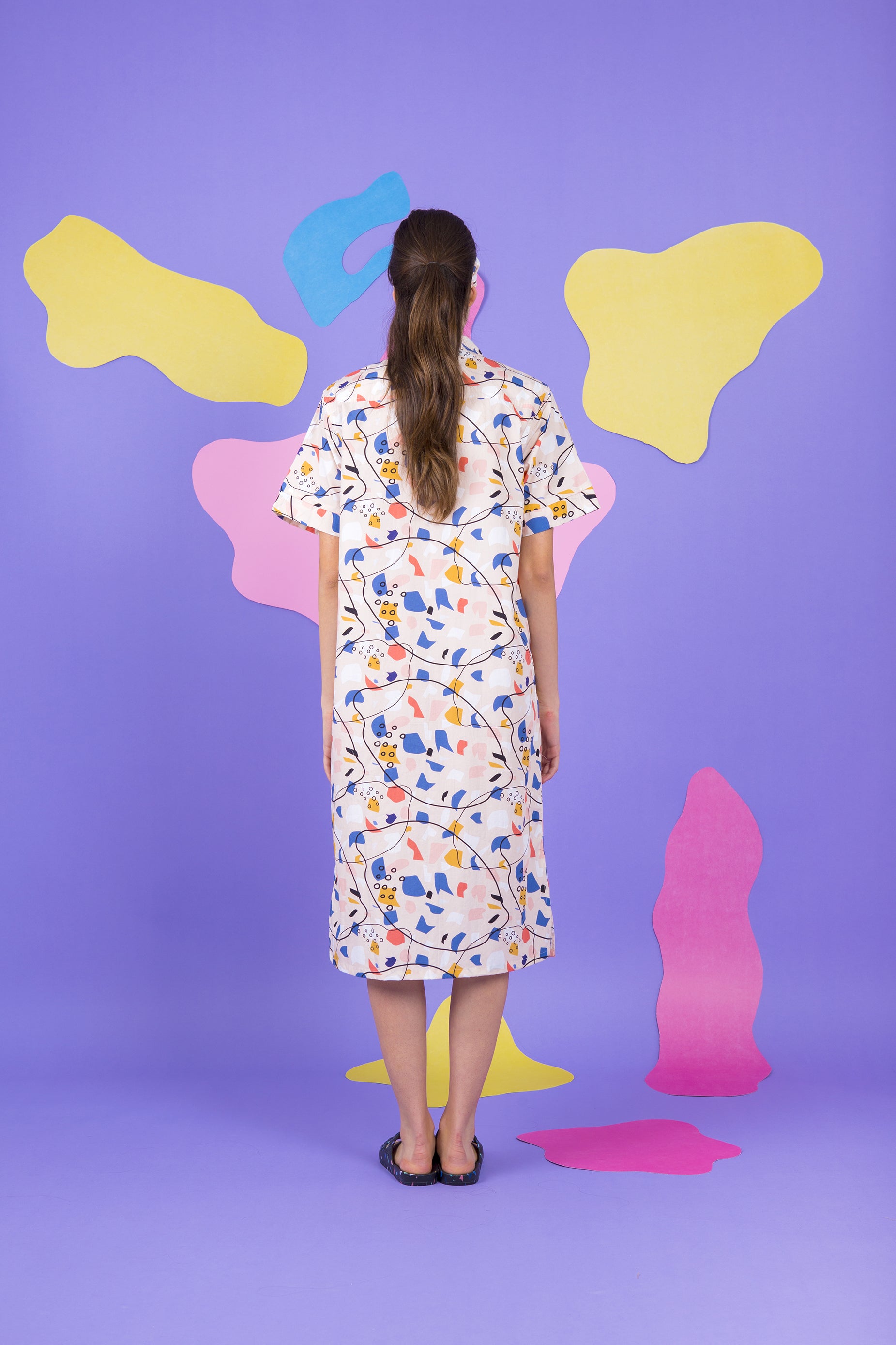 BOWLING SHIRT DRESS RICO-TERRAZZO LEMON