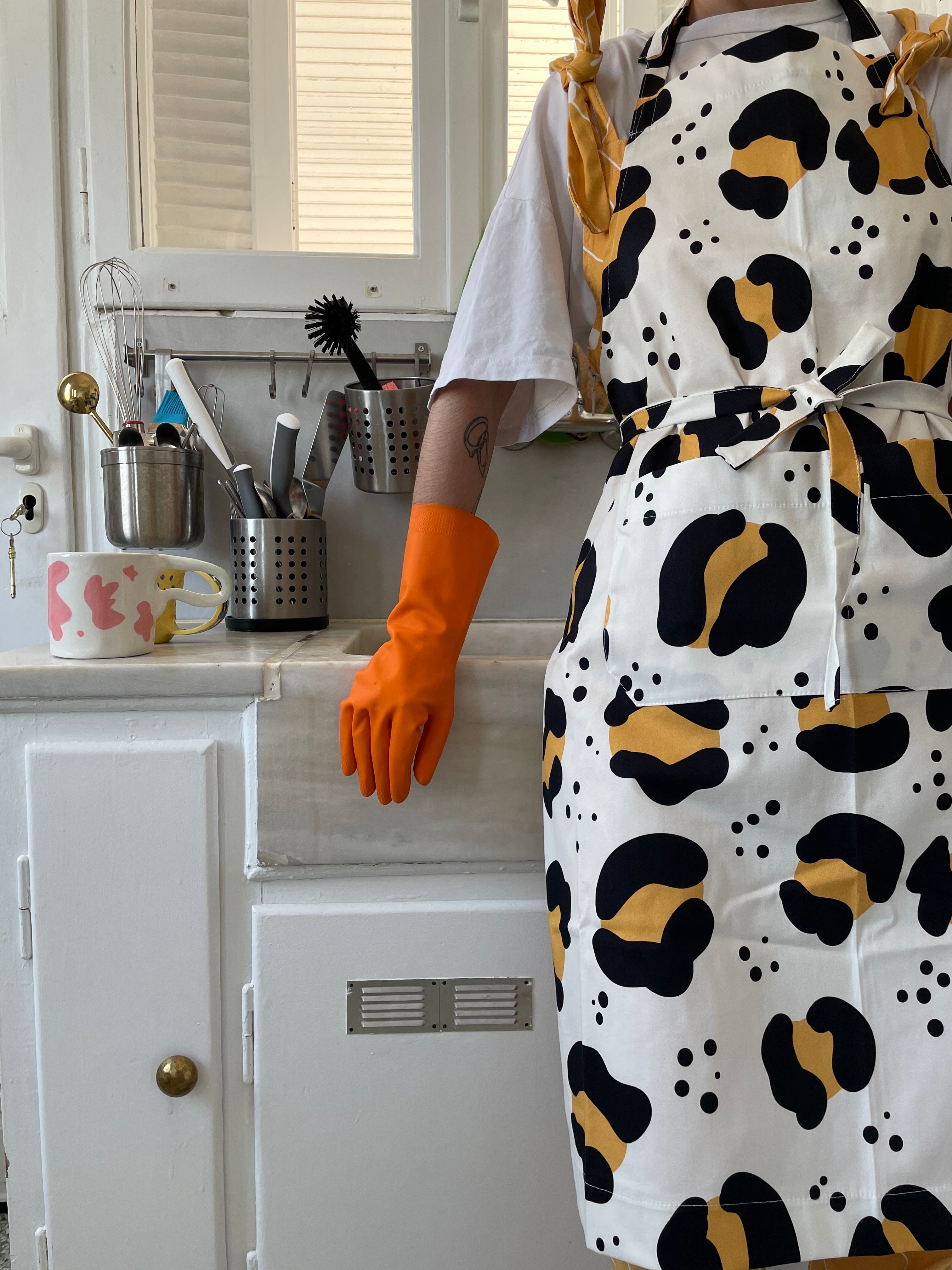 Apron Rosalie- Cheetah Ecru